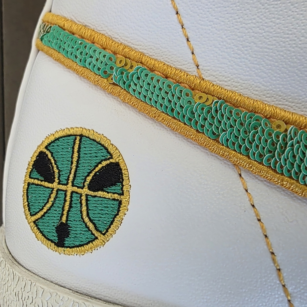 Nike Blazer Mid 77 Rayguns Sneakers Mens 9 Leather Sequin Swoosh Basketball - Picture 8 of 15